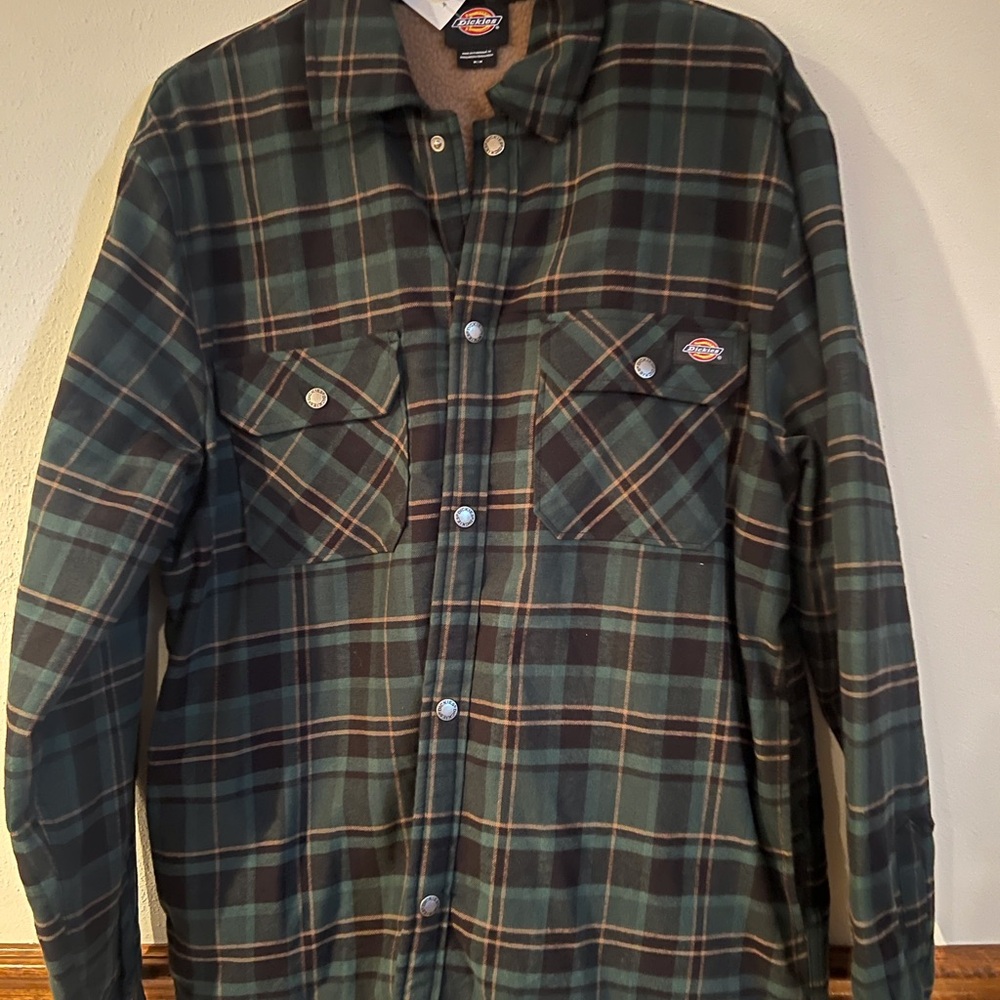 Dickies Dark Green Plaid Button-Up Shirt